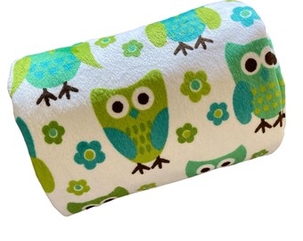 Owls minky toddler blanket