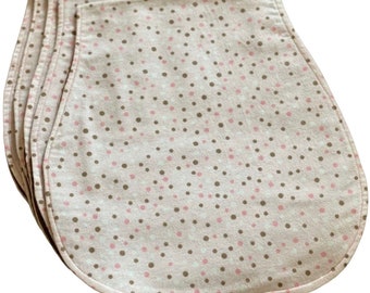 Inventory sale: Pink and brown mini dots burp cloth