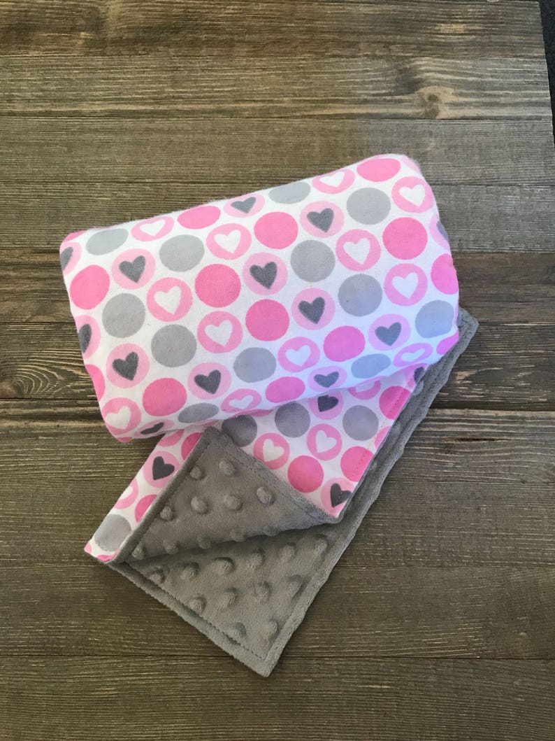Hearts all around stroller blanket