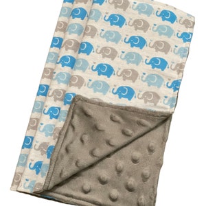 Blue and gray elephant love lovey
