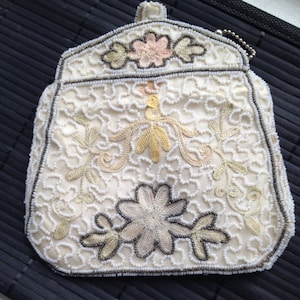Vintage Delicate Hand Beaded Clutch Bag Made in Belgium