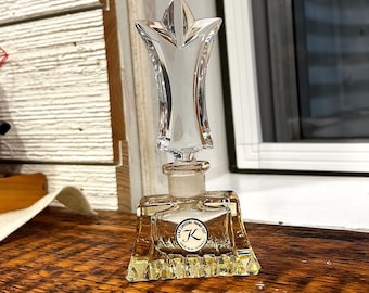 Vintage K West Germany Hand Cut  Perfume  Bottle With Stopper