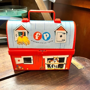 Vintage Miniature 1962 Fisher Price Barn Lunch Box