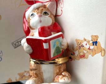 Vintage 1993 Schmid /Gallery 2 # 48394 Cat Christmas Ornament