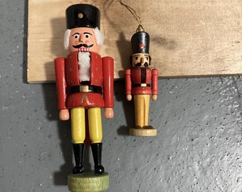 Vintage Two Mini Handmade Made In German Democratic Republic Nutcrackers
