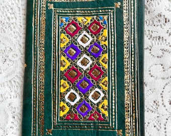 Vintage Handmade Leather And Gold Embossed Book Cover
