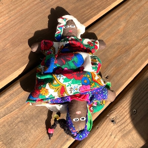Vintage Handmade Colorful Topsy-Turvy 2 in 1 Ethnic Rag Doll