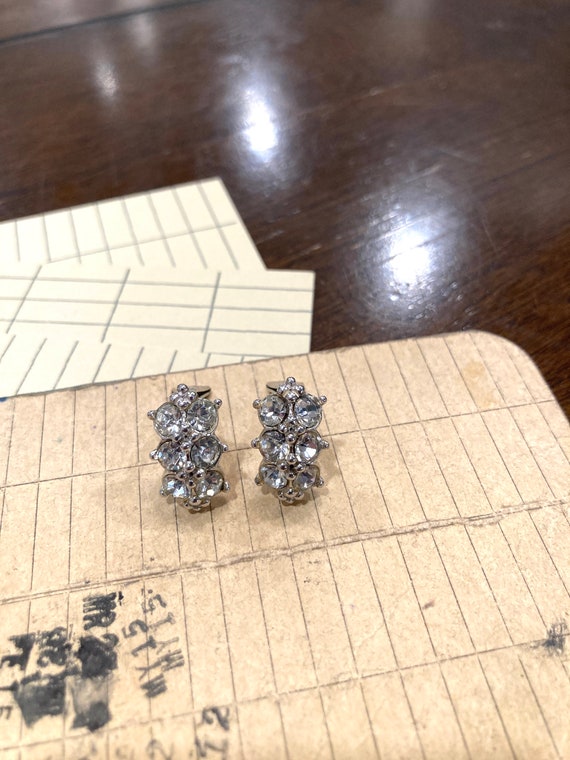 Vintage Bogoff Clear Rhinestones Clip-On Earrings - image 6
