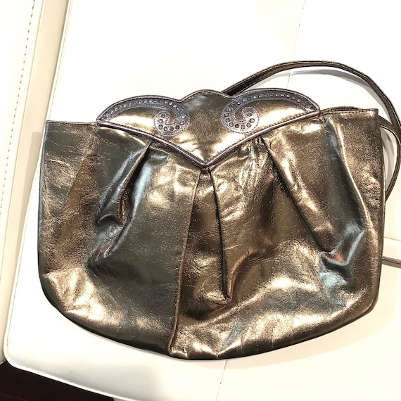 bronze leather bag