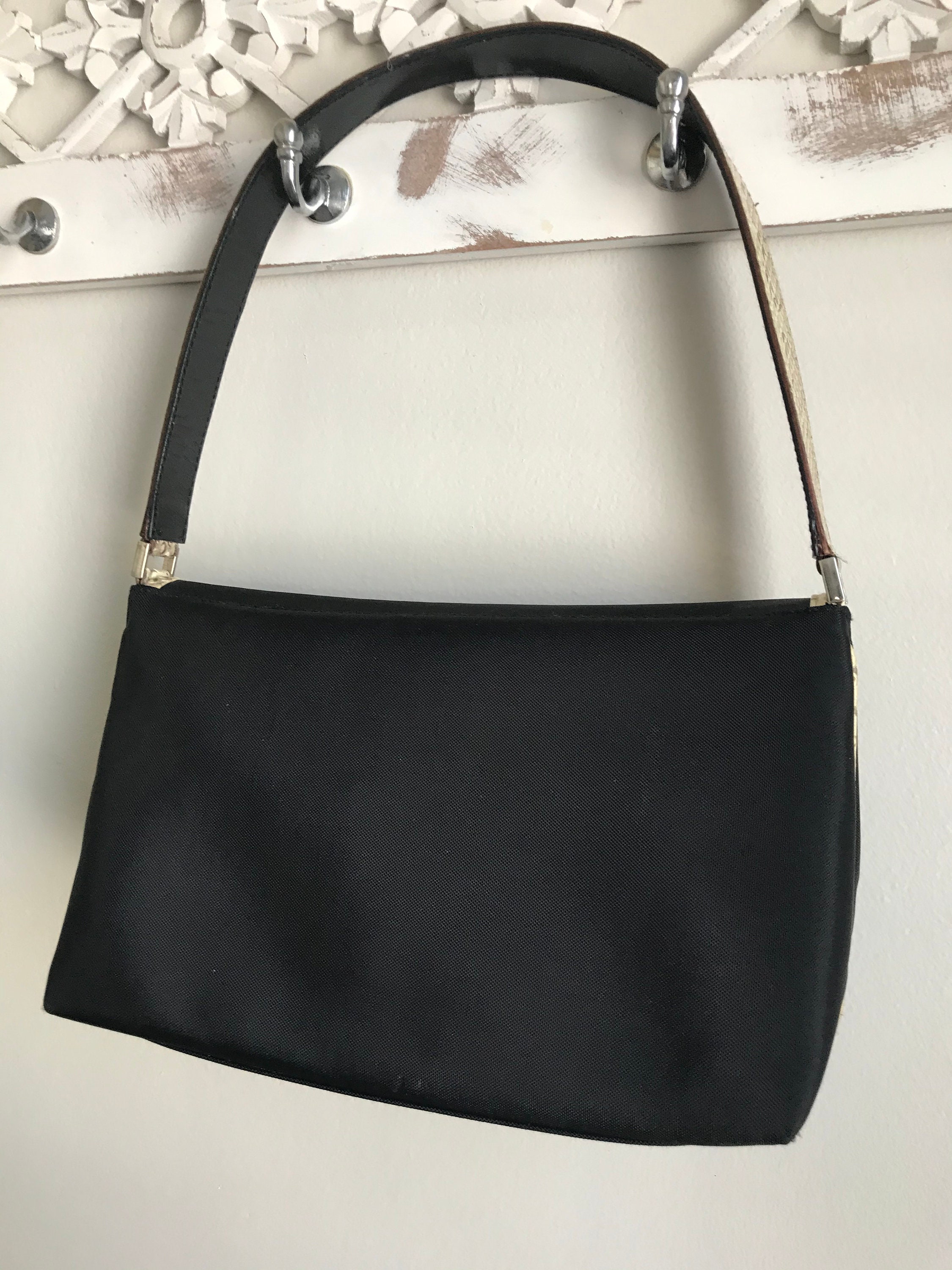 Nylon Monogram Shoulder Bag Mini Black