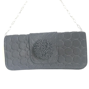 Vera Bradley Solid Black Dazzle Evening Bag With Silver Chain Strap