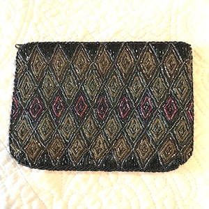 Vintage Multicolored Fully Beaded Evening Bag Clutch