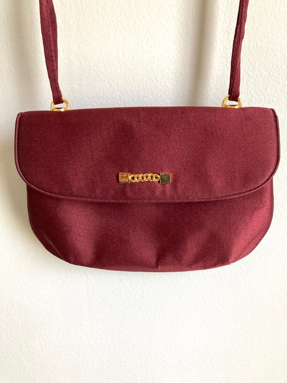 Vintage Koret Burgundy Satin Handbag