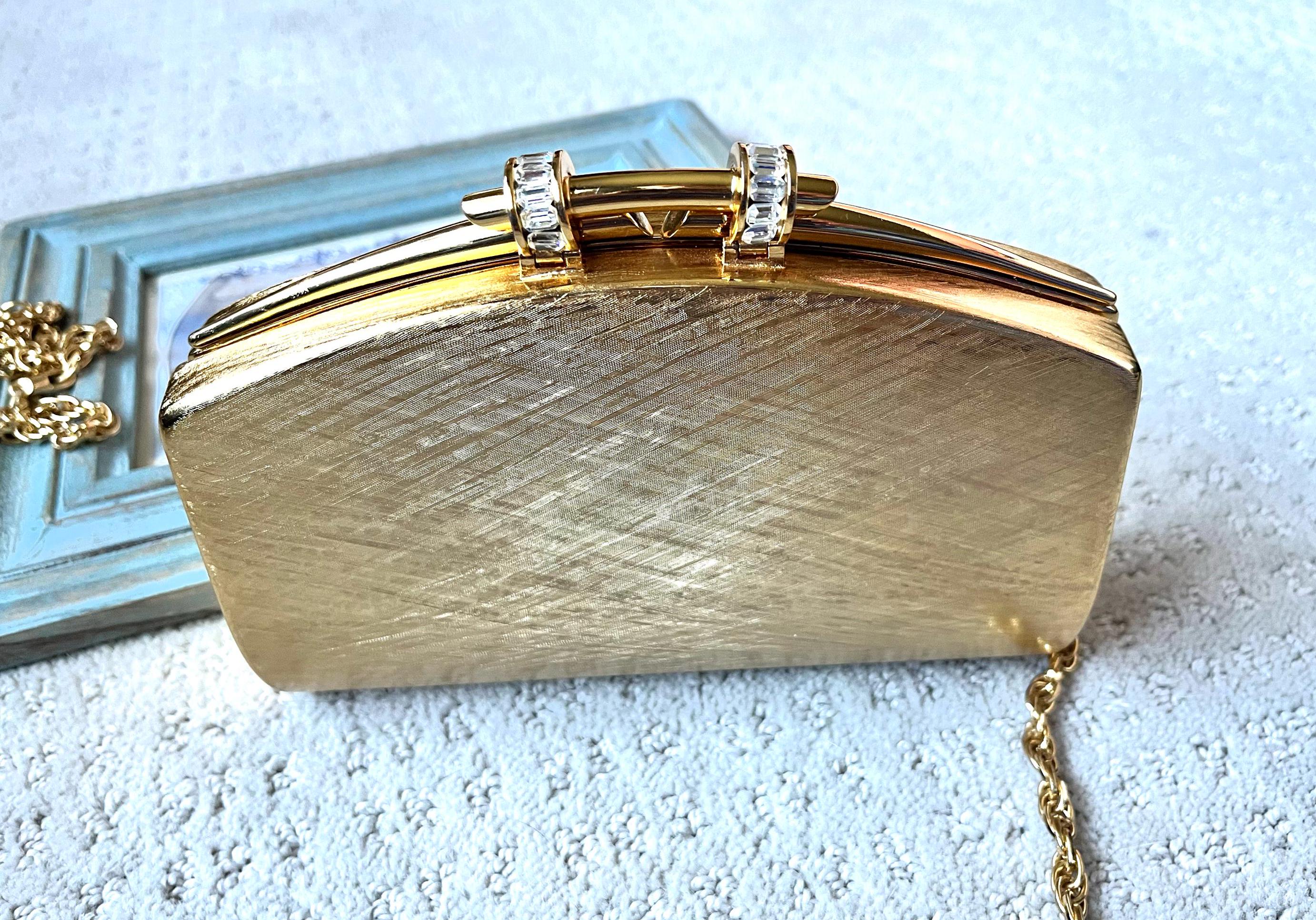 Vintage Rodo Italy Gold Metal Rhinestone Evening Bag - Etsy