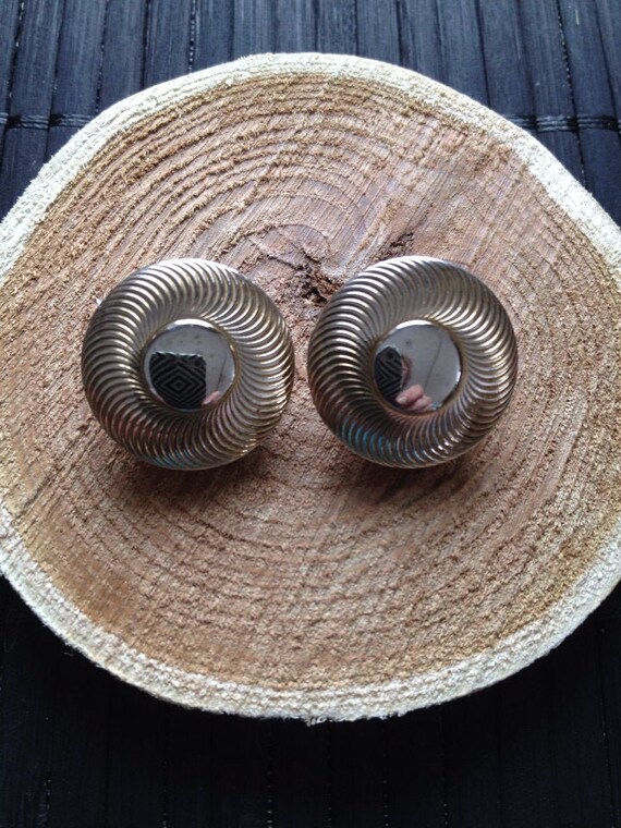 Vintage Alice Jewelry Company Gold Tone Clip Button Earrings Etsy