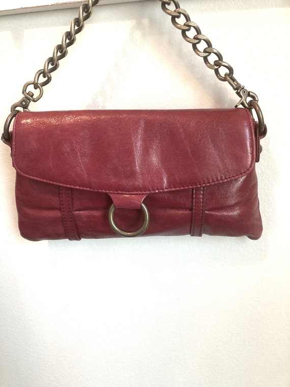 Vintage HOBO International Deep Red Leather Handba