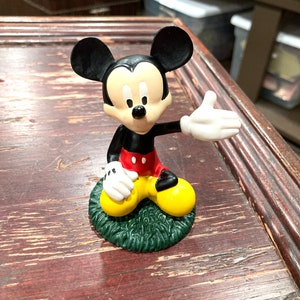 Vintage Disney Mickey Mouse Sitting Cross Legged On Grass Figurine