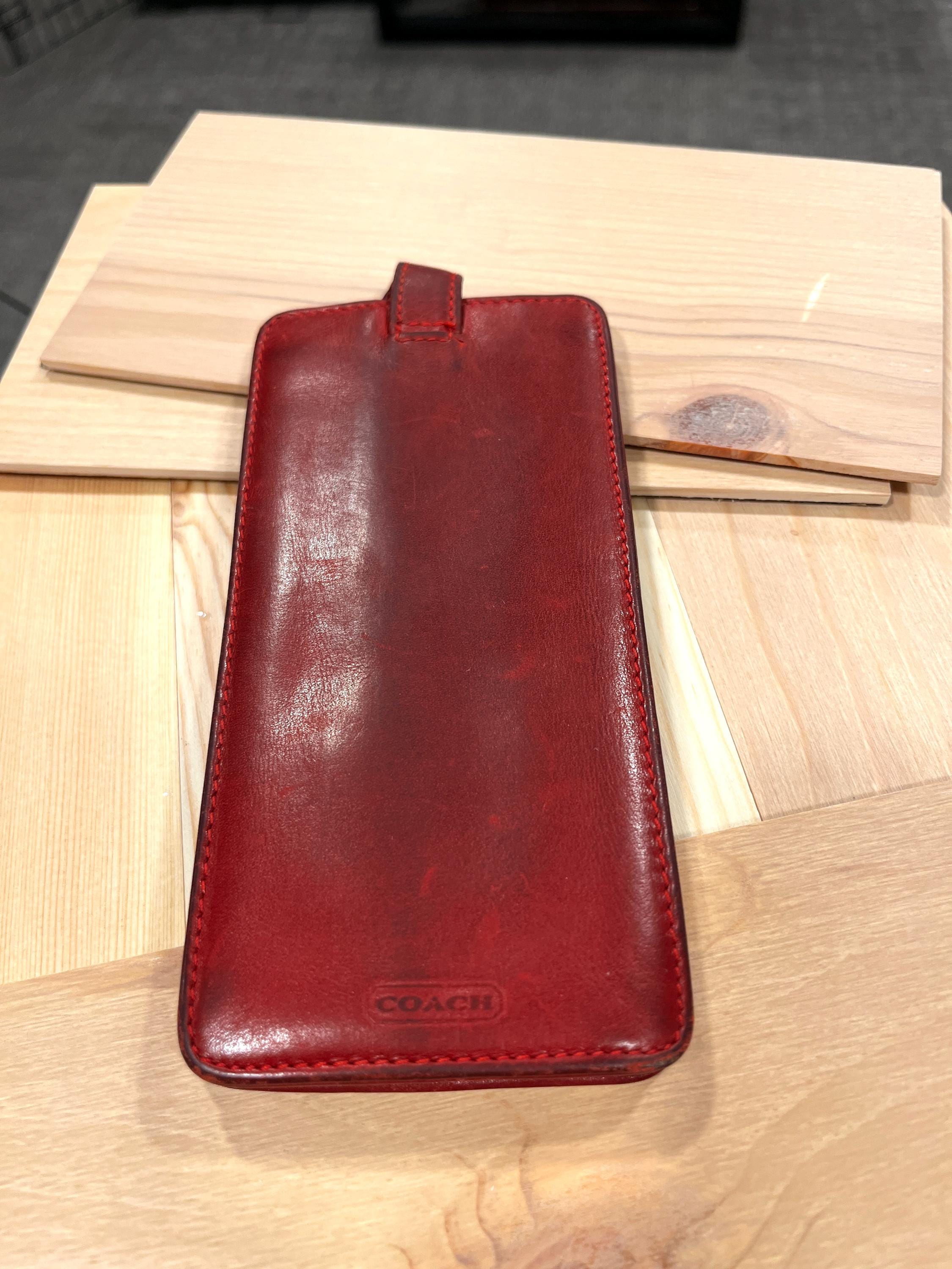 メガネ・老眼鏡 Vintage OLD COACH Leather Glasses Case Vintage Rare Coach Red Leather Eye Glass Case - Etsy