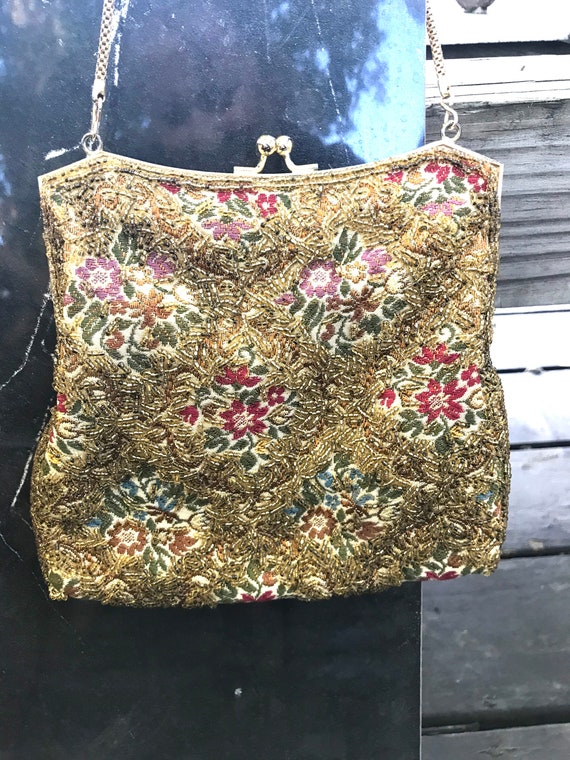 Vintage Fully Beaded Evening Bag Handbag