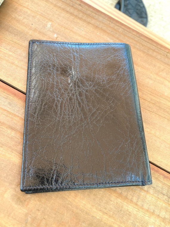 Vintage St. Thomas Black Leather Travel  Bifold W… - image 3