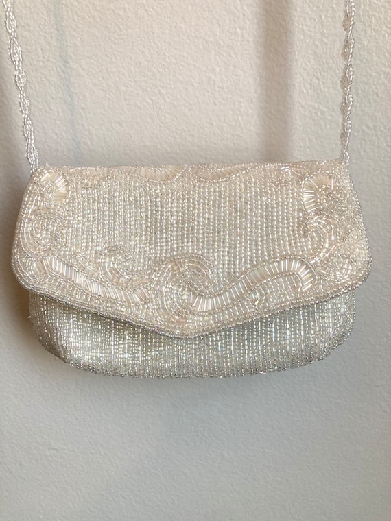 La Regale Beaded White Purse Vintage