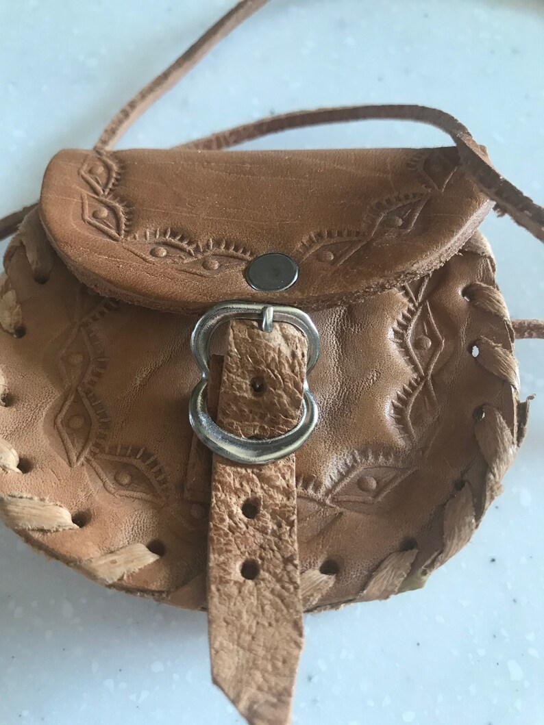 hand tooled leather crossbody bag