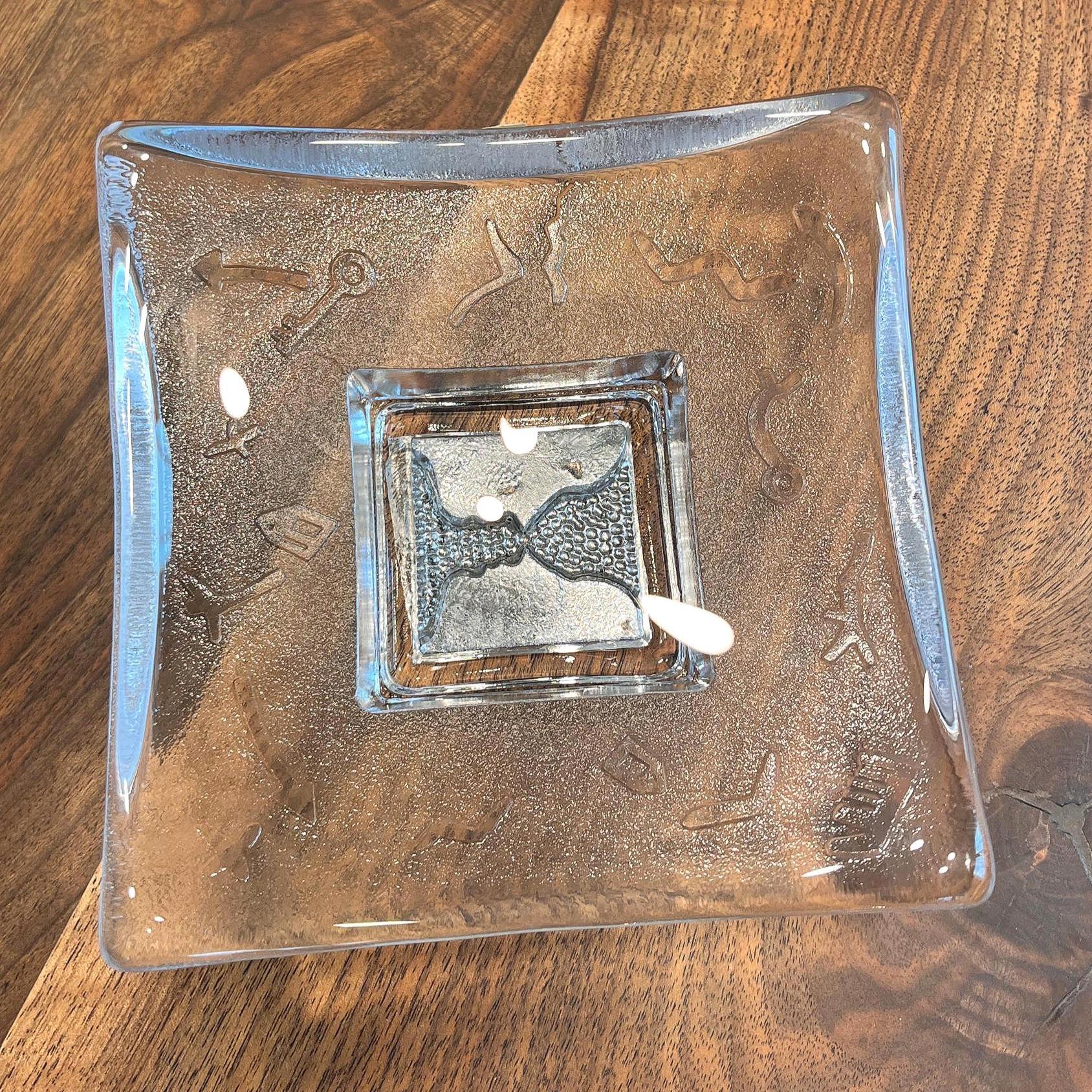 Vintage Kosta Boda Bertil Vallien With Metallic Inlay Sculptural