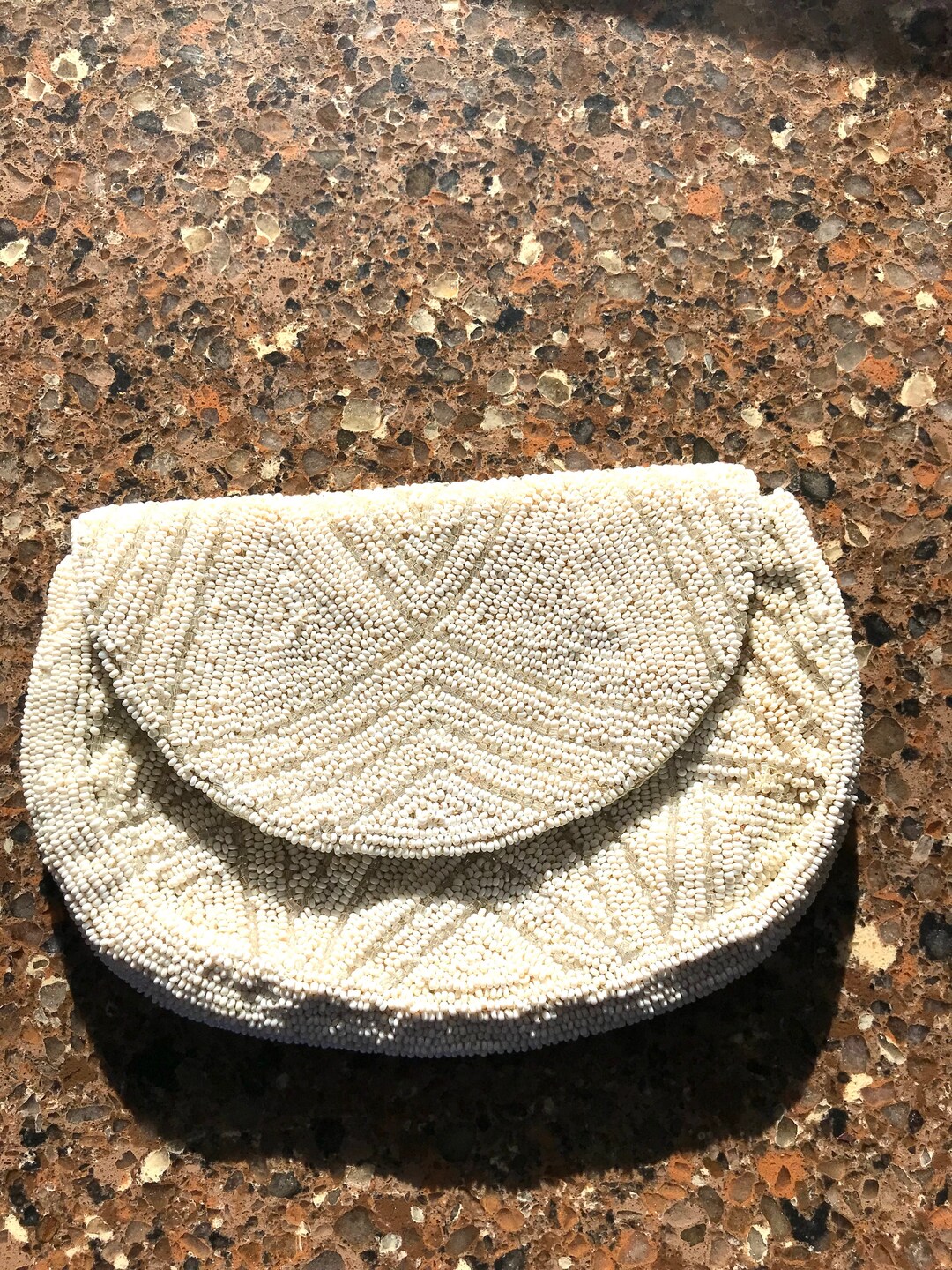 Vintage White Glass Beaded Art Deco Small Evening Bag Clutch - Etsy