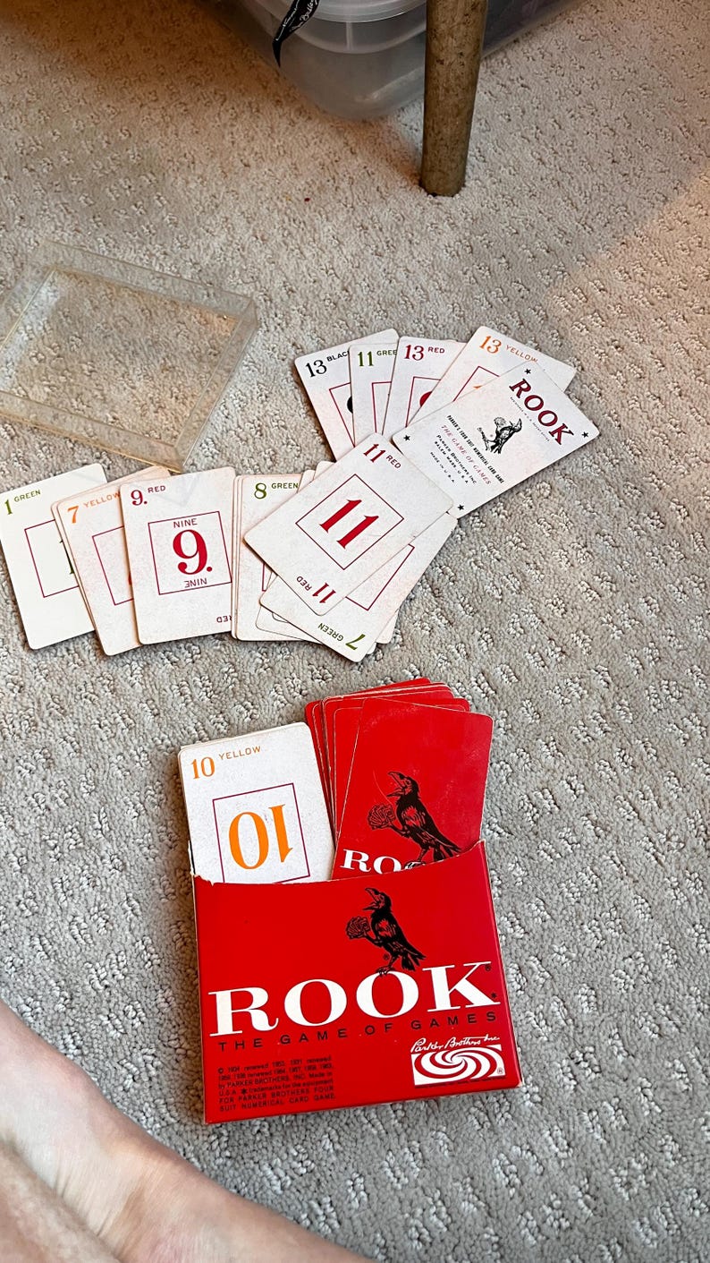 Vintage 1964 Rook Card Game in Plastic Case, Instructions and 57 Cards ...