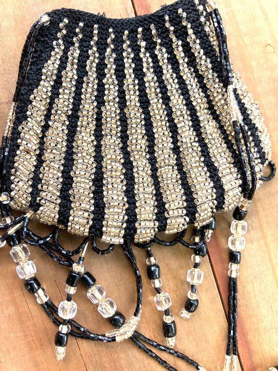 Vintage Handmade Mini Beaded Evening Pouch Bag - image 7