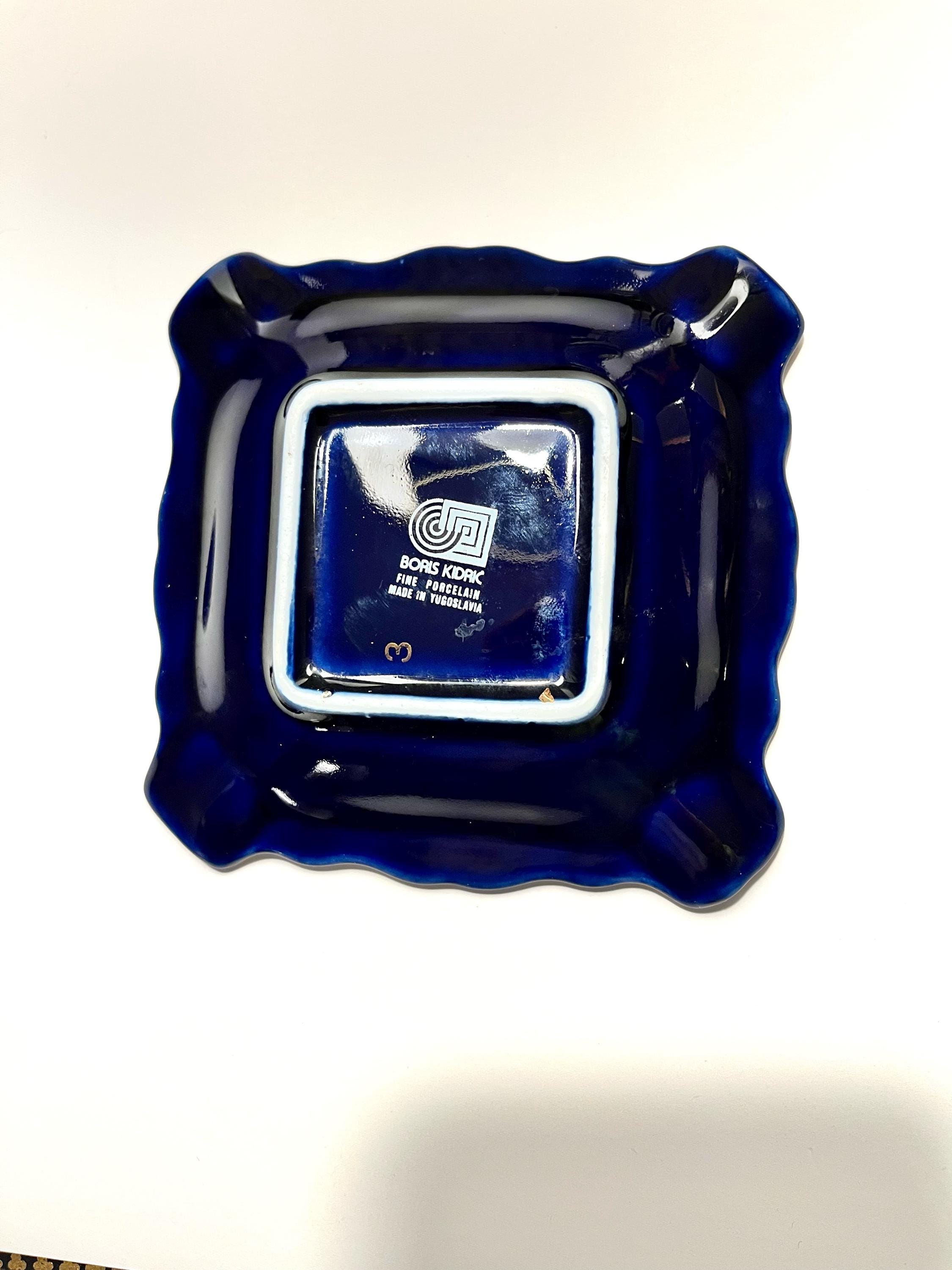 Vintage Boris Kidric Fine Porcelain Made in Yugoslavia Cobalt Blue