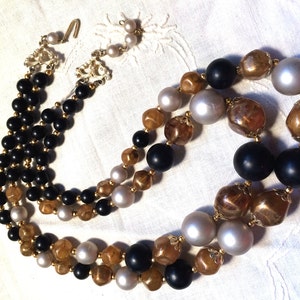 Vintage Two Strand Beaded Necklace Made In Hong Kong