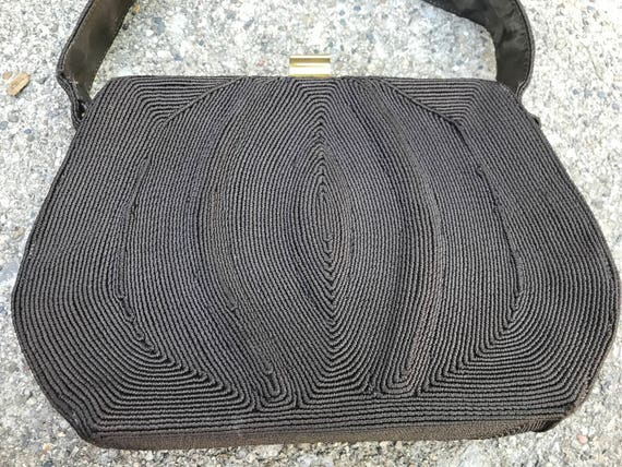 Vintage Genuine Corde Brown Kelly Style Handbag - image 2