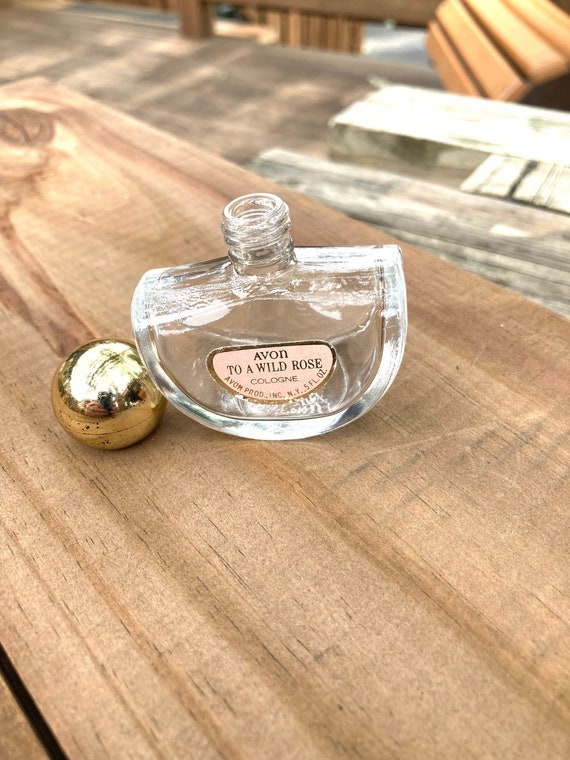 Vintage Avon To A Wild Rose Empty Cologne Bottle Gem
