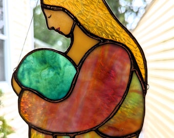 Earth Mother (Gaia, Mandala) Stained Glass Suncatcher