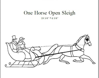 Pattern for One Horse Open Sleigh - Stained Glass Ornament/ Suncatcher  19 3/4” * 6 3/4”