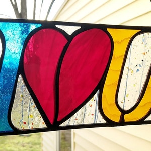 I Heart U Stained Glass Suncatcher image 3