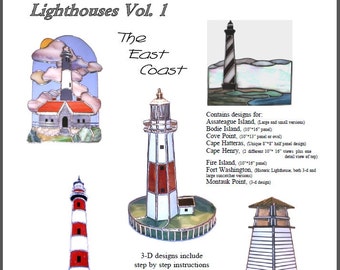 Stained Glass Lighthouses Vol. 1, "The East Coast"  -Pattern Pack