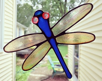 Stained Glass Dragonfly Suncatcher -