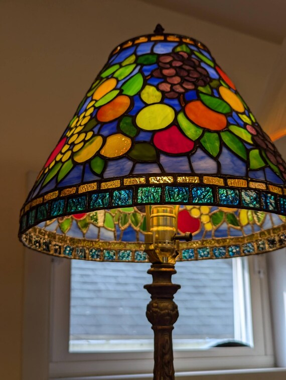Tiffany Inspired Stained Glass Fruit Lamp Conical Shape - Etsy