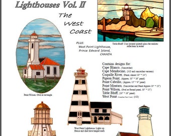 Stained Glass Lighthouses Vol. 2, "The West Coast" (Plus Prince Edward Island) - Pattern Pack