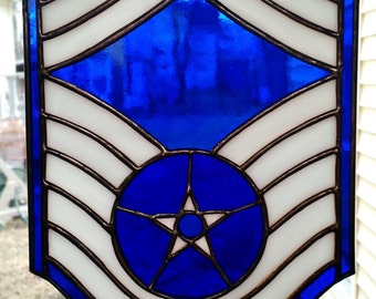 Air Force Senior Master Sergeant Stained Glass Suncatcher