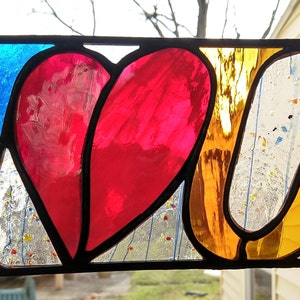 I Heart U Stained Glass Suncatcher image 2