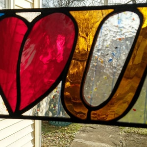 I Heart U Stained Glass Suncatcher image 4