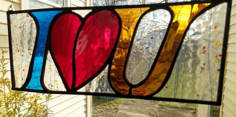 I Heart U Stained Glass Suncatcher image 4