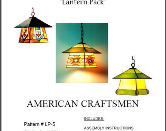 Patterns for American Craftsmen Stained Glass Lanterns - 3 uniquely American lantern designs in one package