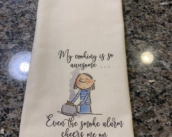 Cooking is awesome Tea Towels