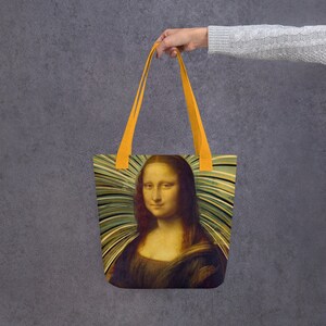 Mona Lisa Vintage Duffle Bag by Pop Alien