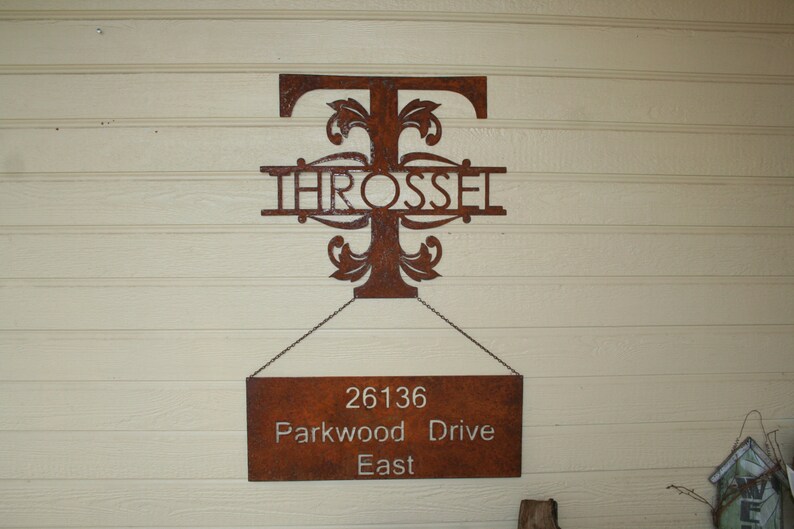 Custom Metal Name and Address Sign Etsy