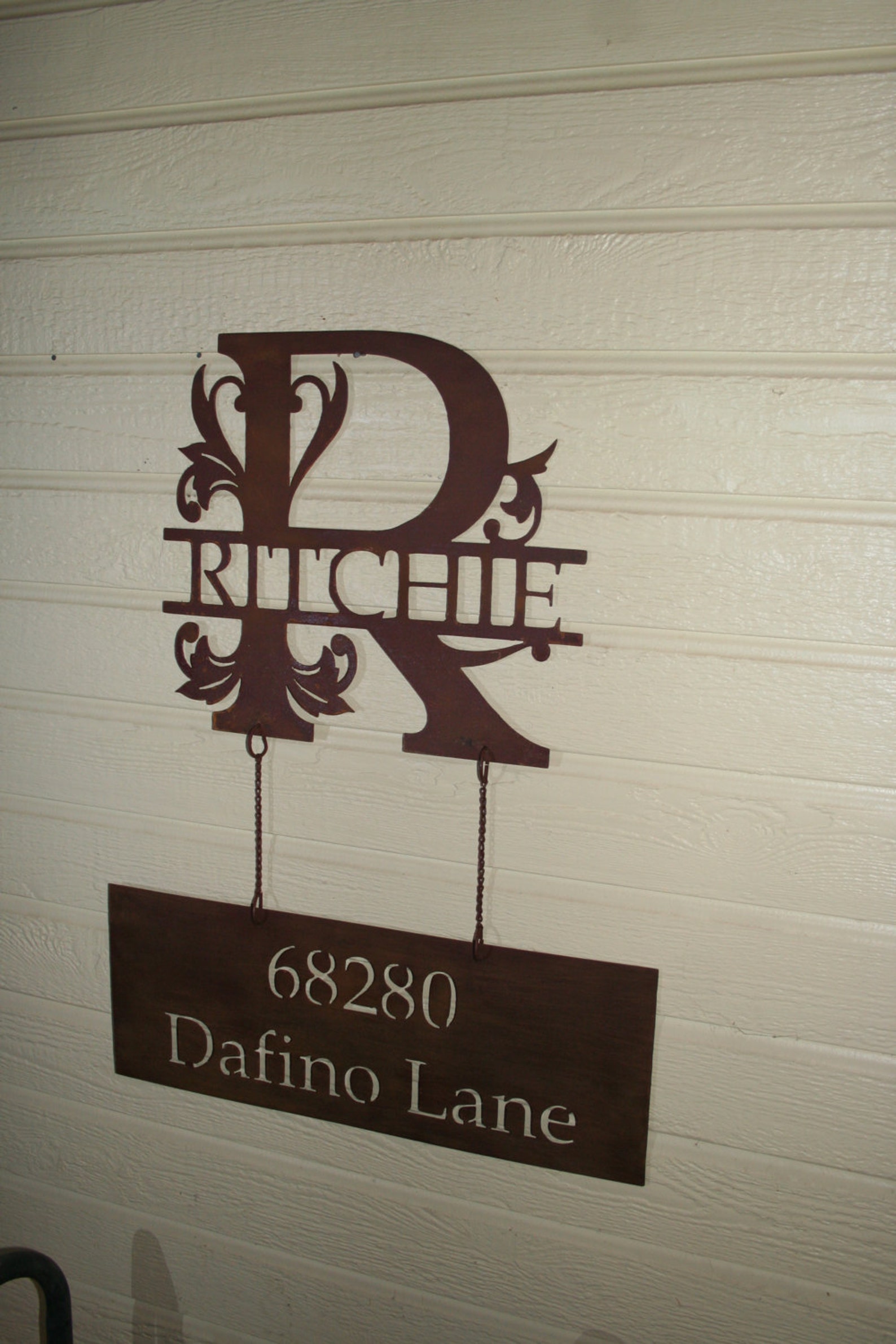 Custom Metal Name and Address Sign Etsy